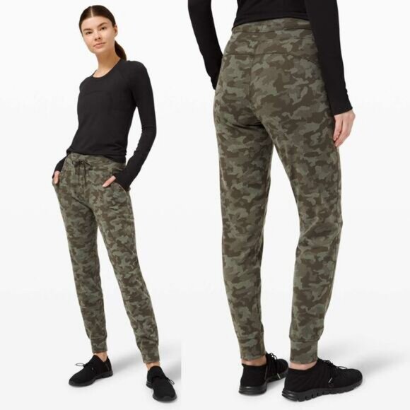 LULULEMON Ready to Rulu Jogger 29" Size 2 Heritage Camo Dark Olive Green Twill - Picture 1 of 10